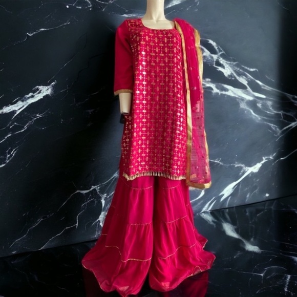 Indian Pakistani Sharara Suit - Picture 1 of 4